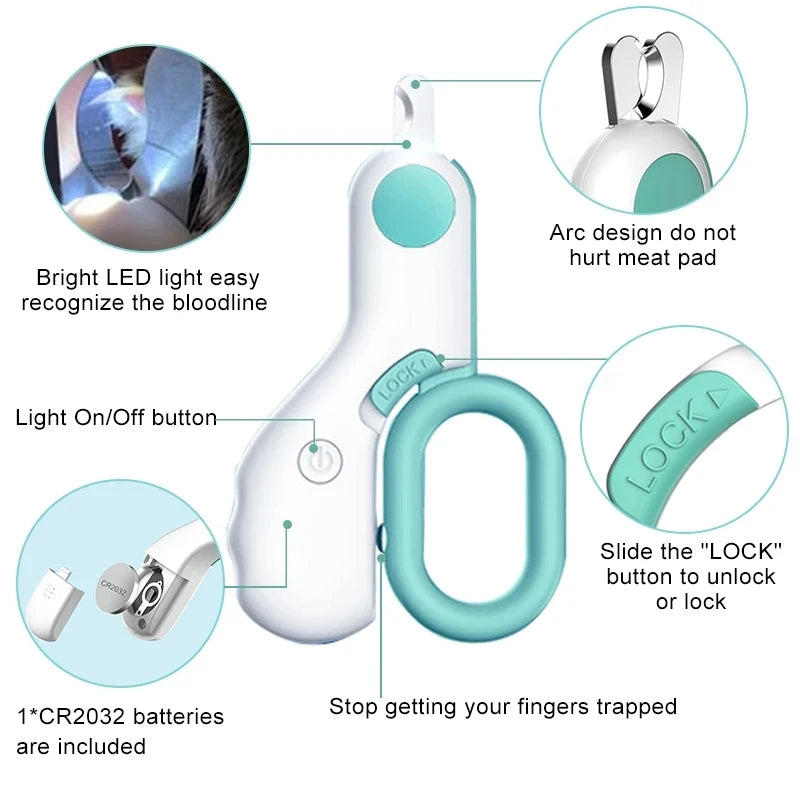 LED Pet Nail Clipper Cutter